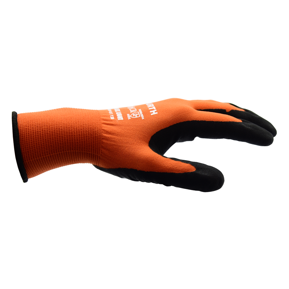 Medium Tigerflex Light Nylon Nitrile Foam Coated Gloves, Orange/Black