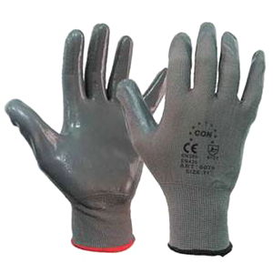 Medium Nitrile Well Nit Coated Gloves, Gray (12 Pack)
