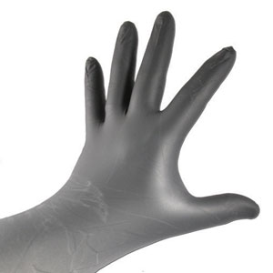 Wurth Black Nitrile Gloves, Large, BOX/100