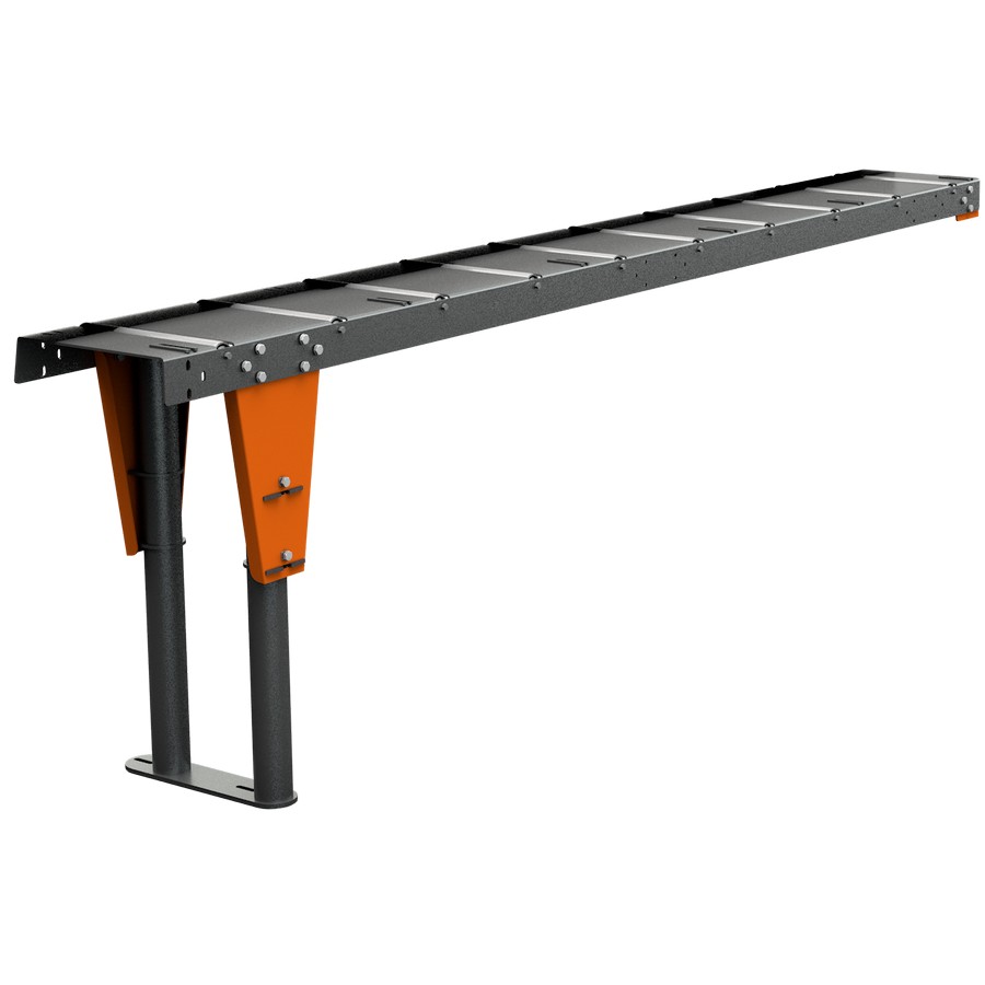 TigerStop TABR22PR-T Plastic Roller Material Handling Table with 10 Degree Tilted Brackets 24' L x 14.44" W