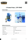 Baileigh CFP-70HD 12HP C-Frame Press, 3 Phase/480V