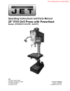 Jet Tools JDP-20EVST-460-PDF 2 HP Drilling Capacity with 3 Phase Power Downfeed, 460V