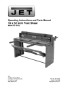 Jet Tools FS-1652J 52&quot; x 16 Gauge Foot Shear