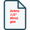 Zebra 1/2" Hexagon Socket Bit, Short, 3/8