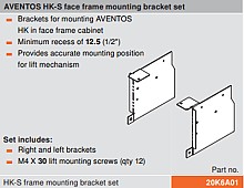 Aventos HK-S Mounting Bracket Set, Zinc