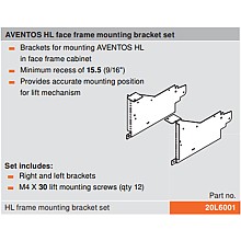 Aventos HL Face-Frame Mounting Bracket Set, Zinc-Plated