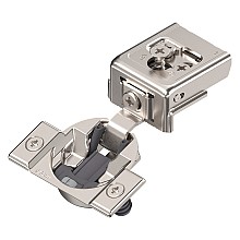 Compact Clip 110&#730; Opening Wrap-Around Face Frame Hinge, 45mm Boring Pattern, Soft-Closing, 1" Overlay, Dowelled