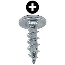 #8 x 3/4" Truss Head Hinge/Drawer Slide Screw, Phillips Drive Coarse Thread and Type 17 Auger Point, Zinc, Box of Hundred by Blum
