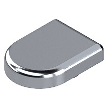 Clip Top D-Shape Glass Door Hinge Cover Cap, Silver