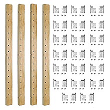 58-5/8" X-Series Pilaster Kit with 20 Brackets, Maple Finish
