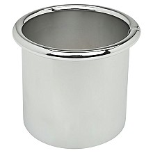 3" Round Open Bottom Docking Drawer Canister, Stainless Steel