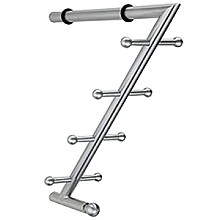 CH45 Combination Metal Hook/Shelving System, Satin Stainless Steel
