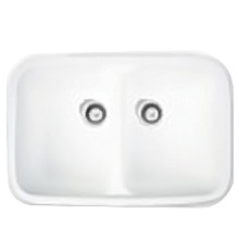 K350 Acrylic Undermount Double Bowl Kitchen Sink, 31-1/8" x 18-7/8" x 9-1/4", Bisque