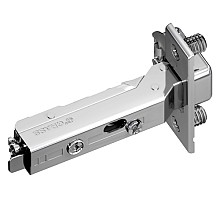 Tiomos 110&#730; Opening Hinge, 42mm Bore Pattern, Soft-Closing, Full Overlay, Nickel-Plated, Dowelled