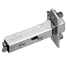 Tiomos 110&#730; Opening Hinge, 42mm Bore Pattern, Soft-Closing, Overlay, Nickel-Plated, Dowelled