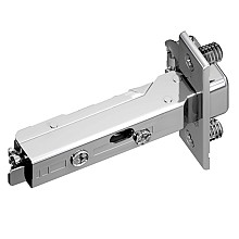 Tiomos 120&#730; Opening Hinge, 42mm Bore Pattern, Soft-Closing, Overlay, Nickel-Plated, Dowelled