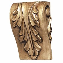 3&#45;7/8&quot; Acanthus Block Hand Carved Corbel, Oak