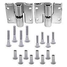Right Hand In-Swing Surface Mount Hinge Set, Polished Chrome