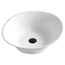 Quattro Acrylic Vessel Mount Single Bowl Oval Bathroom Sink, 20-5/8" x 17" x 7", Matte White