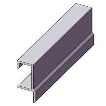3 7/8" Extruded Aluminum Panel Pull for 3/4" Material, Slant