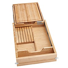 15" 3 Compartments Combination Knife Holder/Cutting Board Drawer with BLUMOTION Soft Close