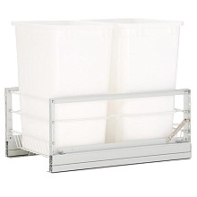 Double 35 QT Bottom-Mount Waste Container, Soft-Closing for 15