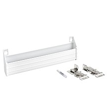 11" Slim Line White Sink Front Tip-Out Tray with 2-Pair Hinge