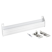 14" Slim Line White Sink Front Tip-Out Tray with 2-Pair Hinge