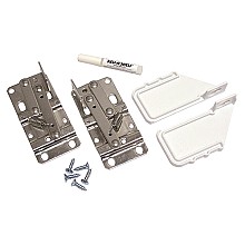 Slim Line White Sink Front Tip-Out Tray Kit with Face Frame Hinges and End Cap