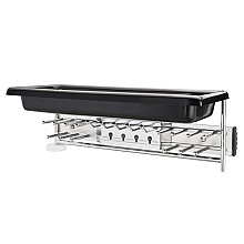 14" x 5" Tie/Belt Rack With Tray, Chrome Plated Finish