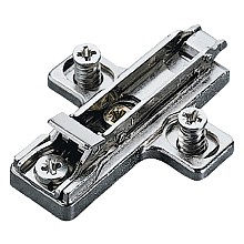 Domi Cam Adjustable Wing Mounting Plate, Nickel-Plated, with Pre-Mounted Euro-Screws, 3mm