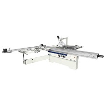 SCM 3-Phase 11Hp 10.5' Manual Sliding Table Saw w/tilting 14″ main blade (16″ capacity), 1″ arbor w/expandable scoring blade & 50″ rip capacity