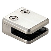 9344 Glass Clamp, Satin Stainless Steel