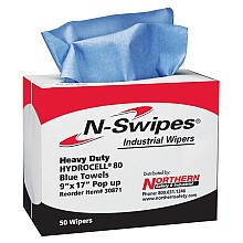 N-Swipes&#174; Heavy-Duty Industrial Wiper, Blue, 9" x 17" (50/Box)