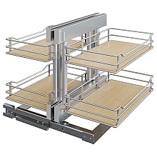 4-Tier Scalea Full Access Blind Corner Pull-Out with Soft-Closing for 17.5" Cabinet Opening, Maple