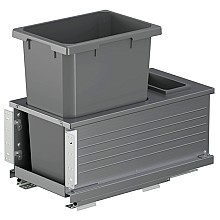 Single 35 Qt Bottom Mount Planero Waste Container Pullout with Soft-Closing, Gray