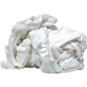 Shop Rags, Recycled White Knit Cotton, 25 lbs