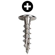 #8 x 3/4" Modified Truss Head Hinge/Drawer Slide Screw, Phillips Drive Coarse Thread and Type 17 Auger Point, Nickel, Box of Thousand by Wurth