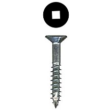 #8 x 1-1/4" Flat Head Assembly Screw, Square Drive Coarse Thread with Nibs and Type 17 Auger Point, Zinc, Box of Thousand by Wurth